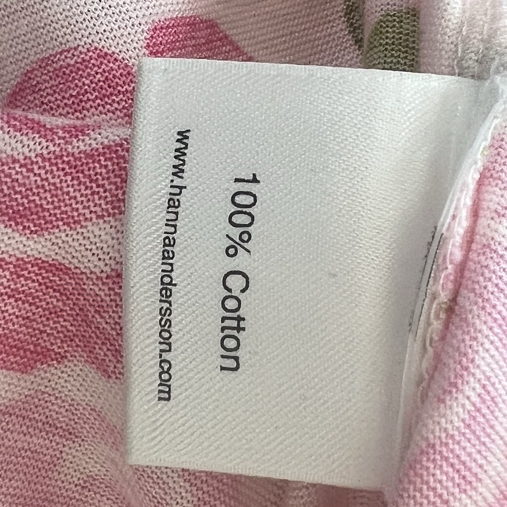 Hanna Andersson Floral Knit Midi Dress Bright Pink Size S Cotton - Picture 12 of 16